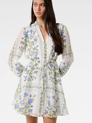 Forever New White Tamila Printed Skater Mini Dress - Image 2 of 4