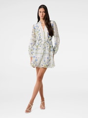 Forever New White Tamila Printed Skater Mini Dress - Image 4 of 4