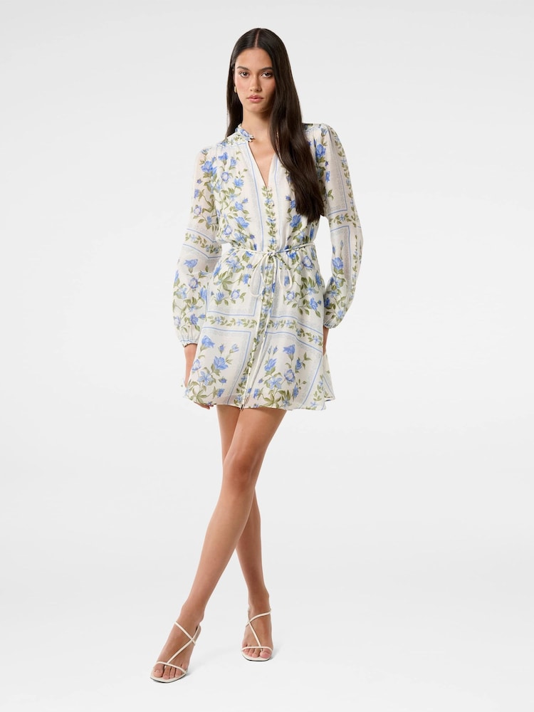 Forever New White Tamila Printed Skater Mini Dress - Image 4 of 4