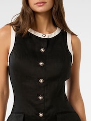 Forever New Black Pure Montana Contrast Shift Mini Dress - Image 3 of 5