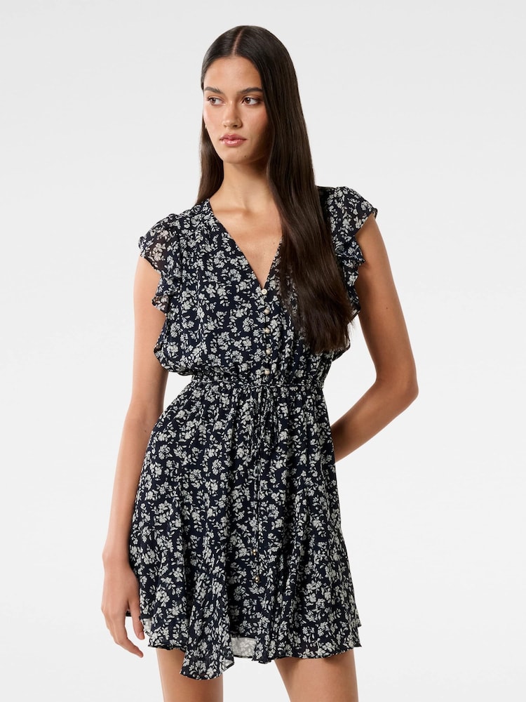 Forever New Blue Maxine Flutter Sleeves Mini Dress - Image 1 of 5