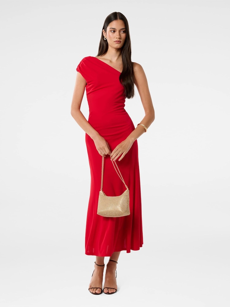 Forever New Red London One Shoulder Midi Dress - Image 5 of 5