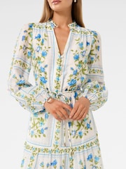 Forever New White Tara Printed Midi Dress - Image 3 of 4