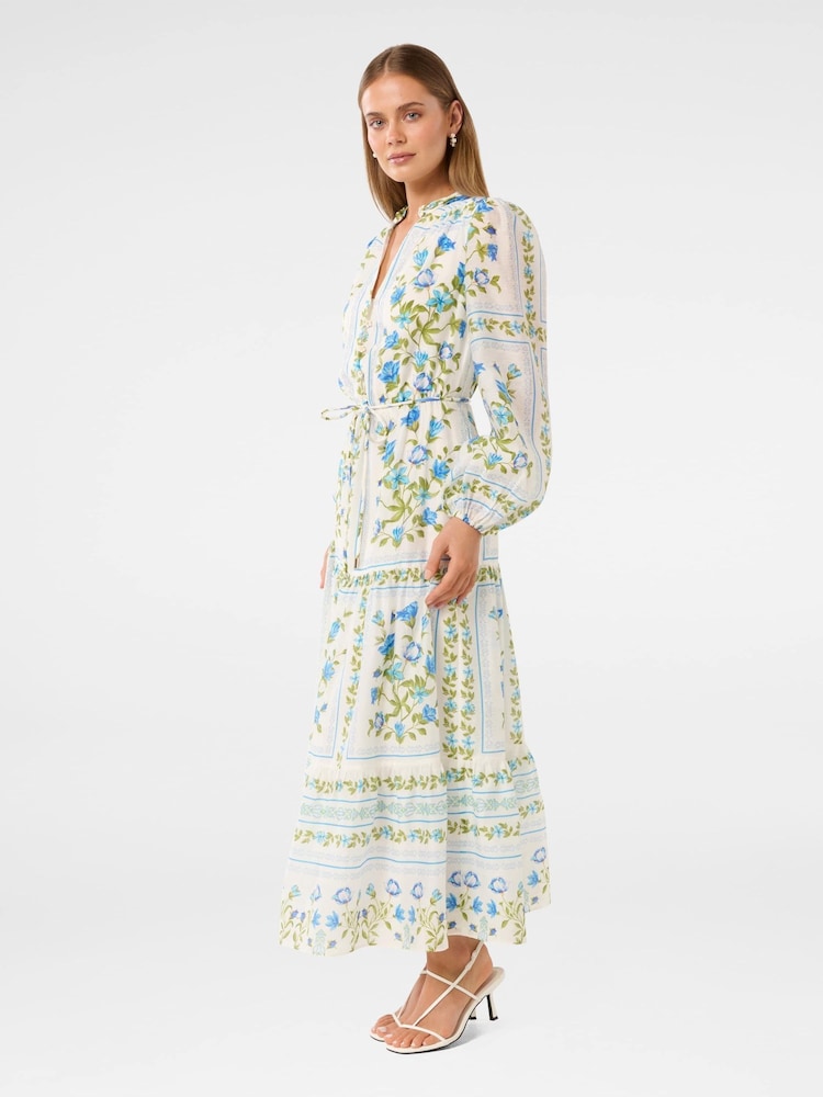 Forever New White Tara Printed Midi Dress - Image 4 of 4