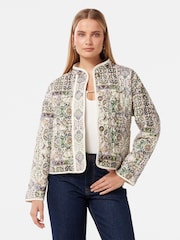 Forever New Green Astrid Quilted Liner 100% Cotton Jacket - Image 1 of 5