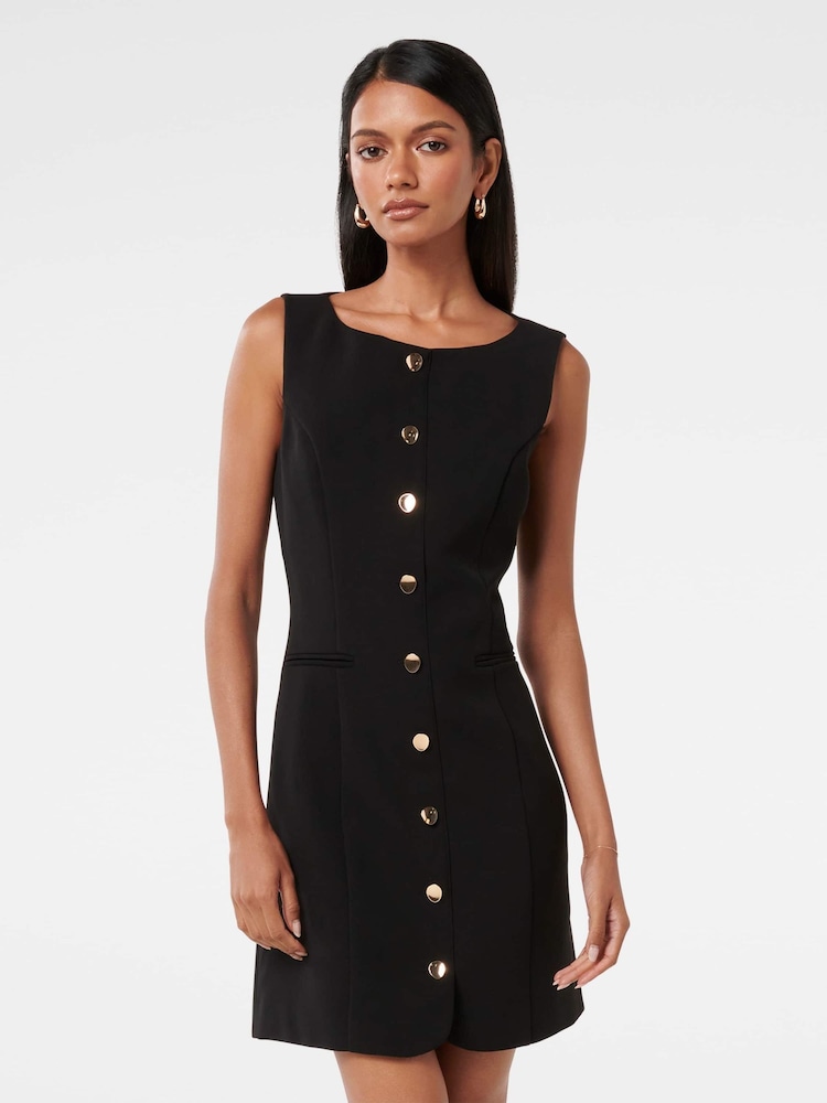 Forever New Black Caitlin Petite Workwear Mini Dress - Image 1 of 5
