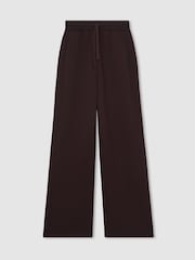 Reiss Plum Laney Wide-Leg Interlock Drawstring Joggers - Image 2 of 5