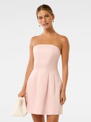 Forever New Pink Shayla Petite Strapless Mini Dress - Image 1 of 5