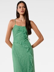 Forever New Green Maybelle Lace Ruffle Midi Dress - Image 3 of 4
