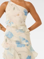 Forever New White Petite Belle Petite One Shoulder Gown - Image 3 of 4