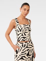 Forever New Black Kinsley Square Neck Fitted Tank Top - Image 4 of 5