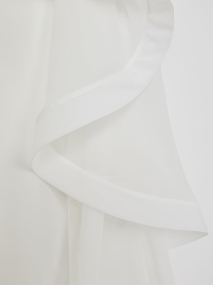 Reiss Ivory Rhiannon Silk Ruffle Bandeau Wide-Leg Jumpsuit - Image 7 of 7