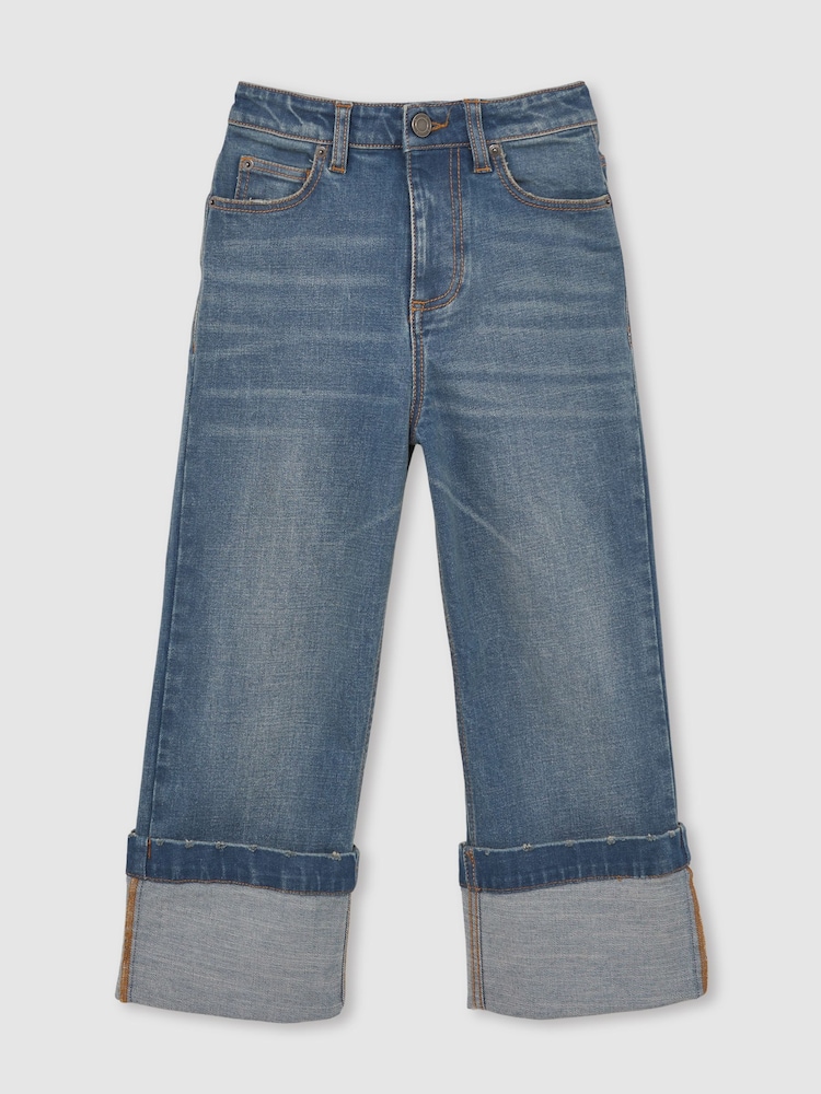 Reiss Blue Belinda 9-13 yrs Straight-Leg Turn-Up Jeans - Image 2 of 4 Reiss Blue Belinda 9-13 yrs Straight-Leg Turn-Up Jeans - Image 2 of 4