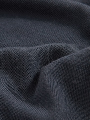 Reiss Midnight Navy Milburn Merino Wool Open-Collar Polo Shirt - Image 5 of 5