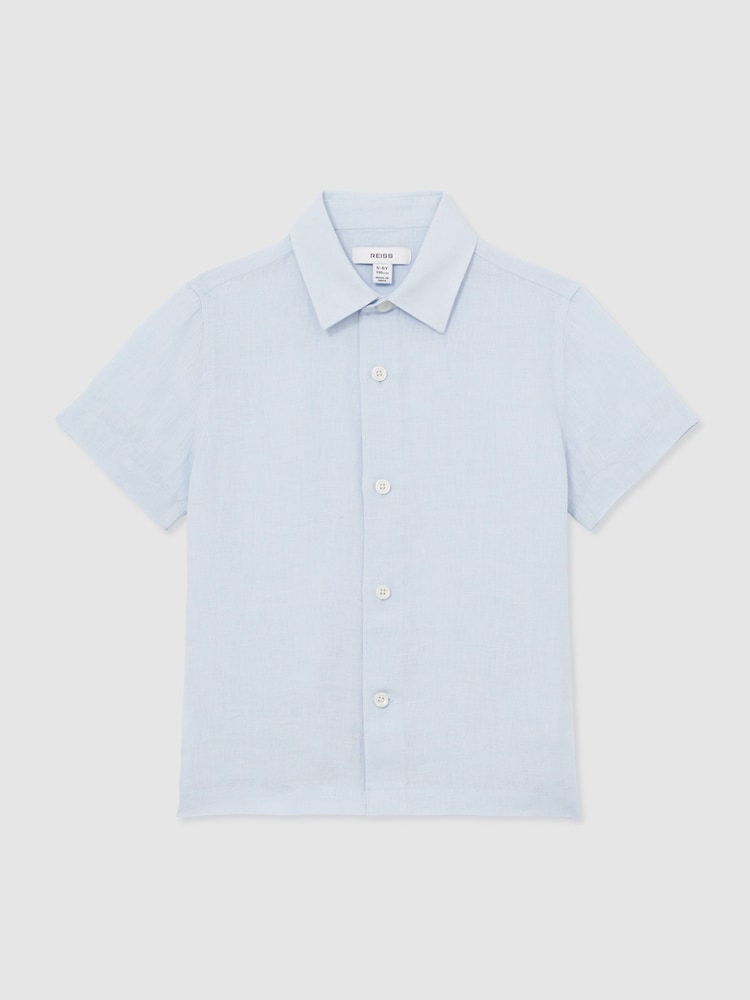 Льняная рубашка с короткими рукавами Reiss Holiday - Изображение 2 из 4
