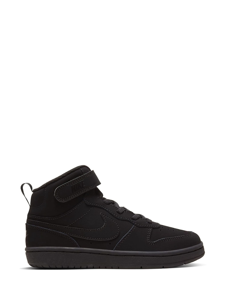 Nike Black Junior Court Borough Mid 2 Trainers - Image 1 of 9 Nike Black Junior Court Borough Mid 2 Trainers - Image 1 of 9