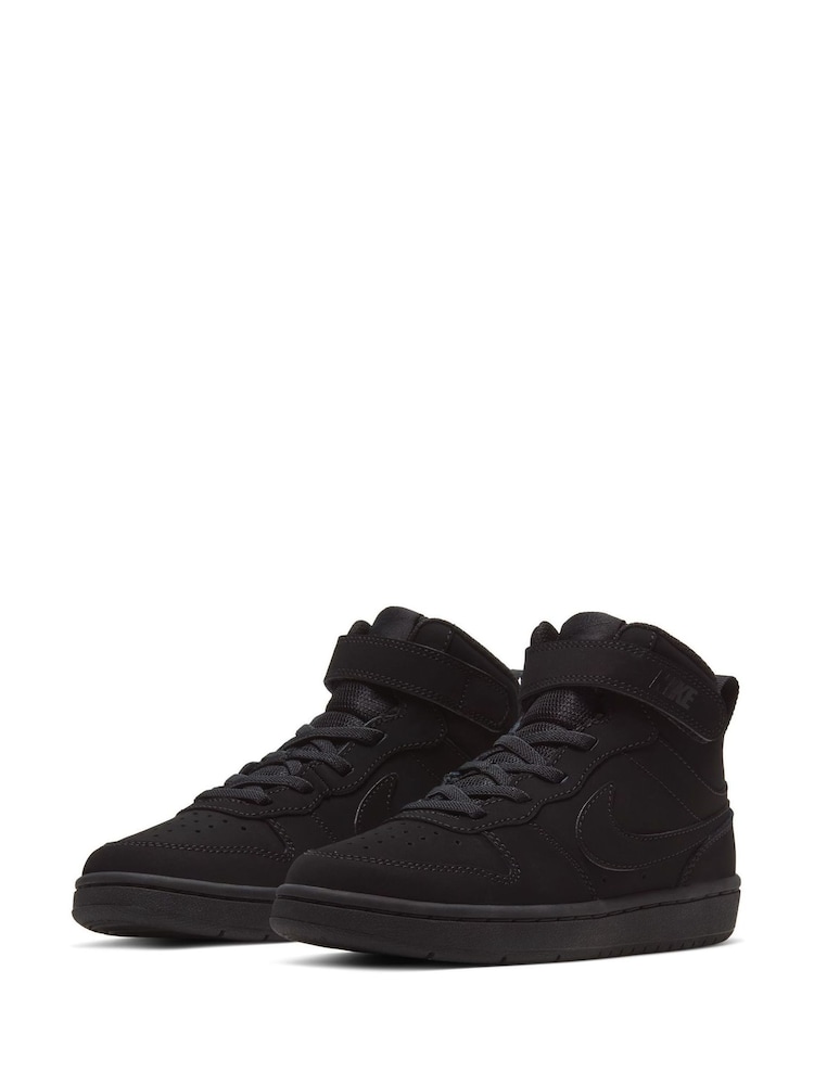 Nike Black Junior Court Borough Mid 2 Trainers - Image 2 of 9 Nike Black Junior Court Borough Mid 2 Trainers - Image 2 of 9