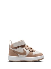 Nike Natural Hemp Pale Ivory Toddler Court Borough Mid Trainers - Image 1 of 7