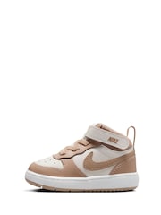 Nike Natural Hemp Pale Ivory Toddler Court Borough Mid Trainers - Image 2 of 7