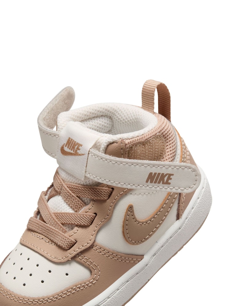Nike Natural Hemp Pale Ivory Toddler Court Borough Mid Trainers - Image 7 of 7