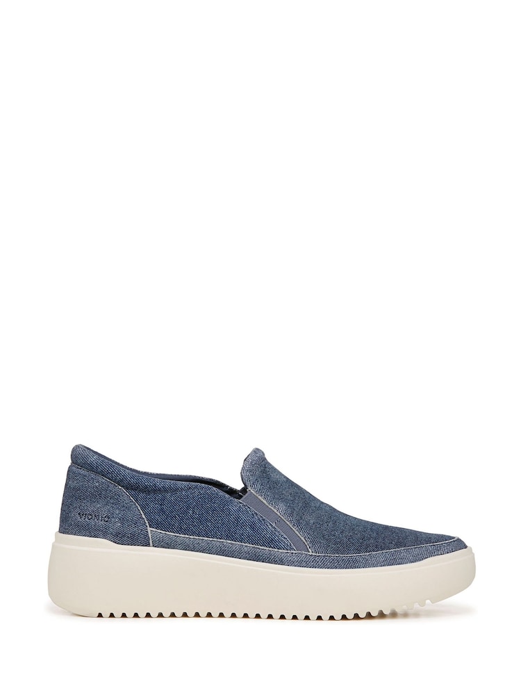Vionic Wide Fit Blue Kearny Arch Support Slip On Trainers - Image 1 of 7