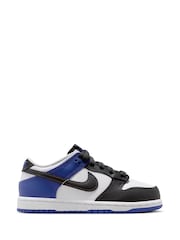 Nike White/Blue Grey Junior Dunk Low Shoes - Image 1 of 8