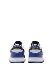 Nike White/Blue Grey Junior Dunk Low Shoes - Image 3 of 8
