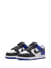 Nike White/Blue Grey Junior Dunk Low Shoes - Image 6 of 8