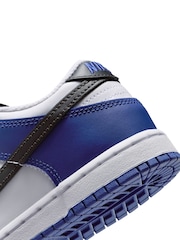 Nike White/Blue Grey Junior Dunk Low Shoes - Image 7 of 8