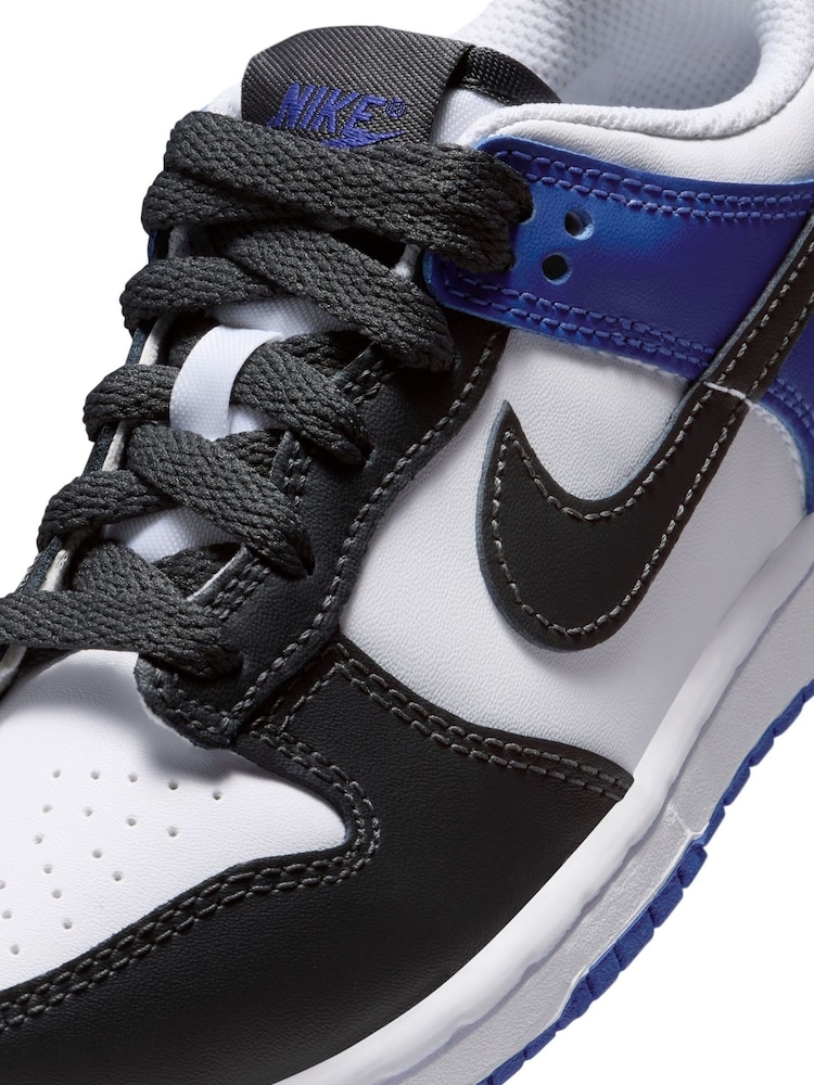 Nike White/Blue Grey Junior Dunk Low Shoes - Image 8 of 8