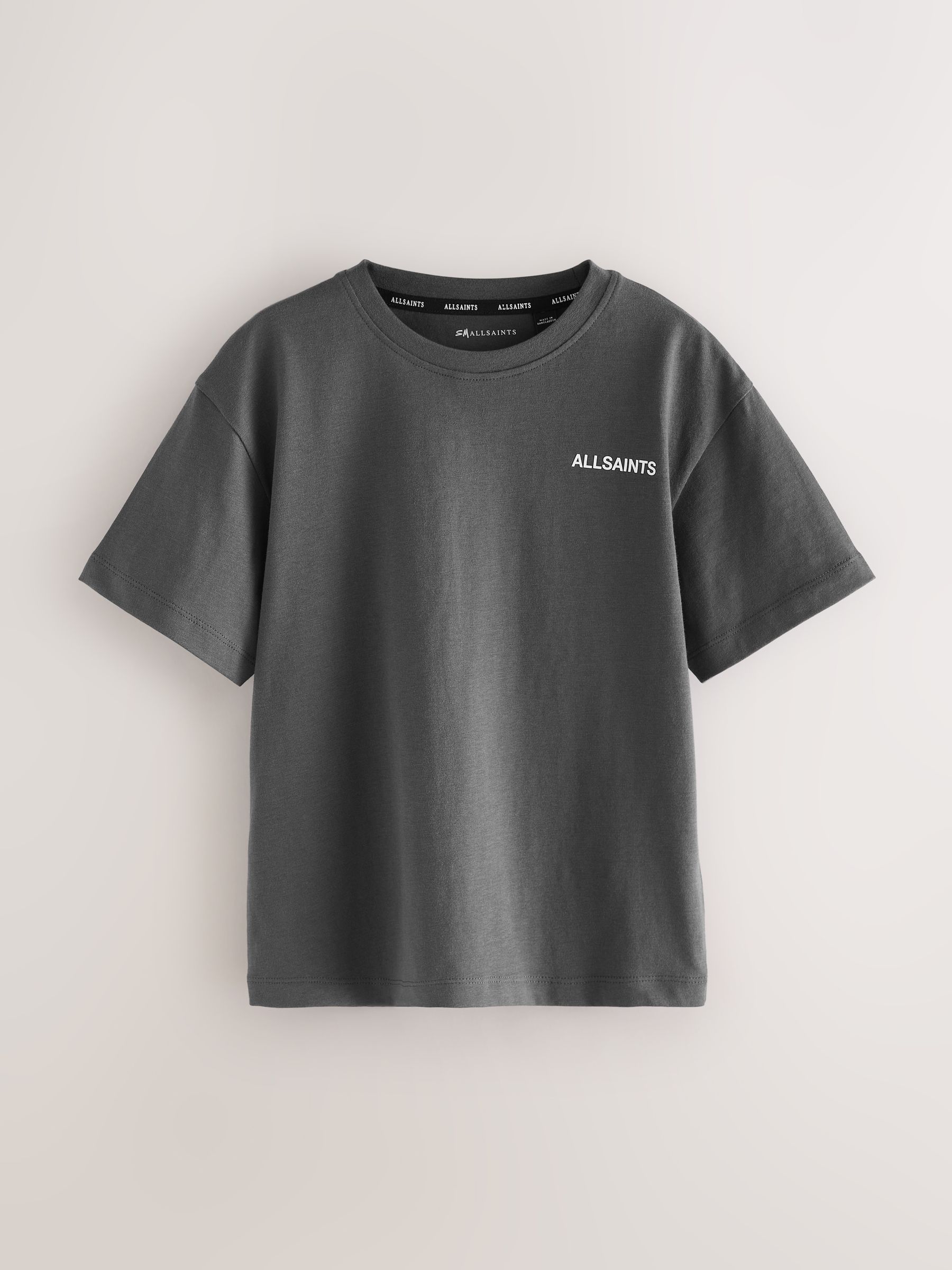 Buy smALLSAINTS Black/Charcoal Grey Logo Crew Relaxed T-Shirts 3