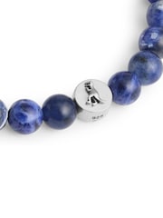 COACH Blue Mens Signature Sodalite Bead Stretch Bracelet - Image 3 of 3