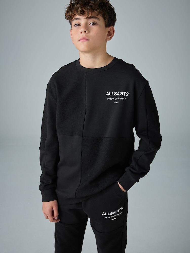 smALLSAINTS Black Underground Oversized Textured Panel Sweatshirt and Joggers Set - Image 2 of 14 smALLSAINTS Black Underground Oversized Textured Panel Sweatshirt and Joggers Set - Image 2 of 14
