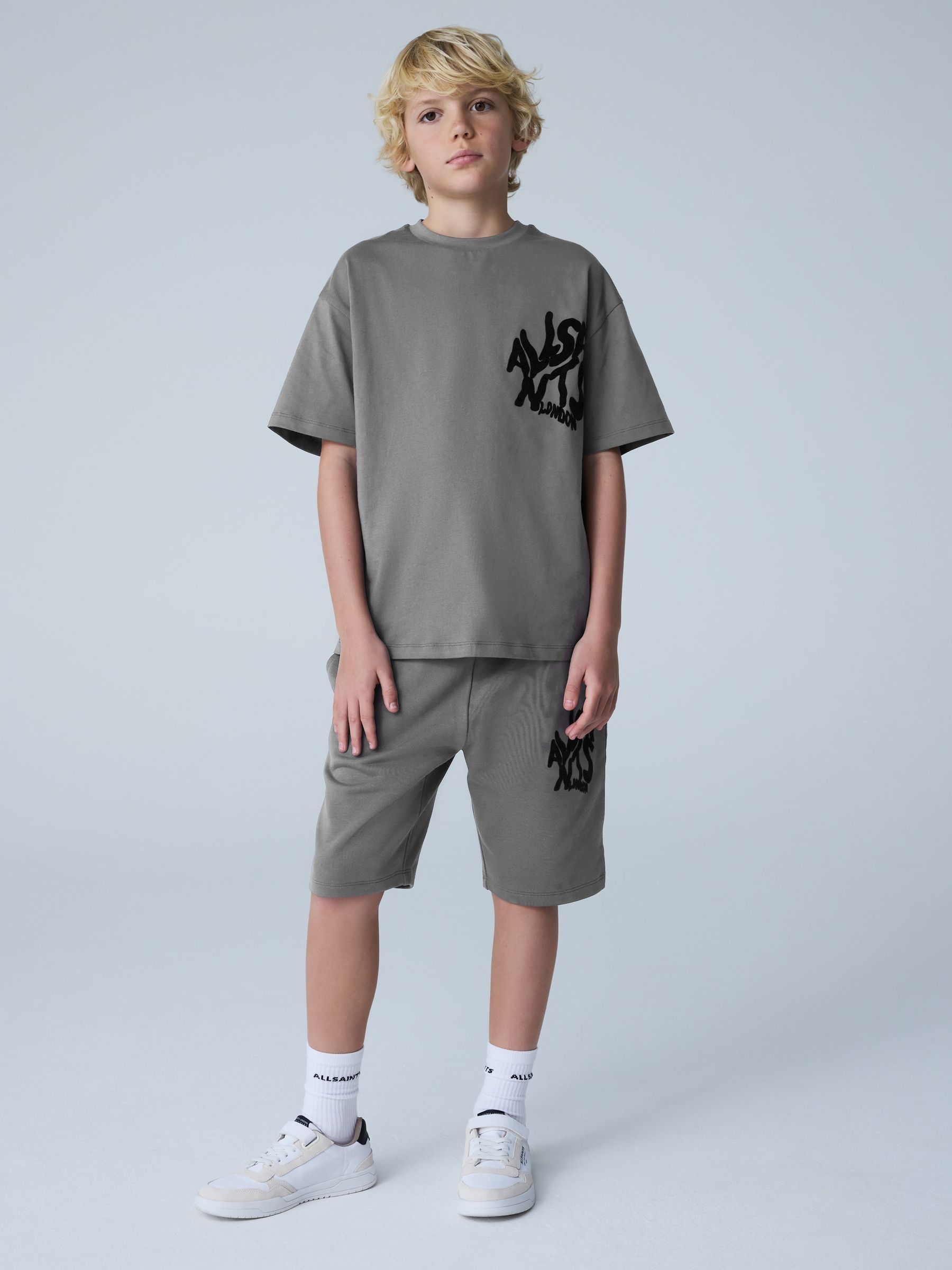 Buy smALLSAINTS Charcoal Grey/Flocked Orlando T-Shirt and Sweat