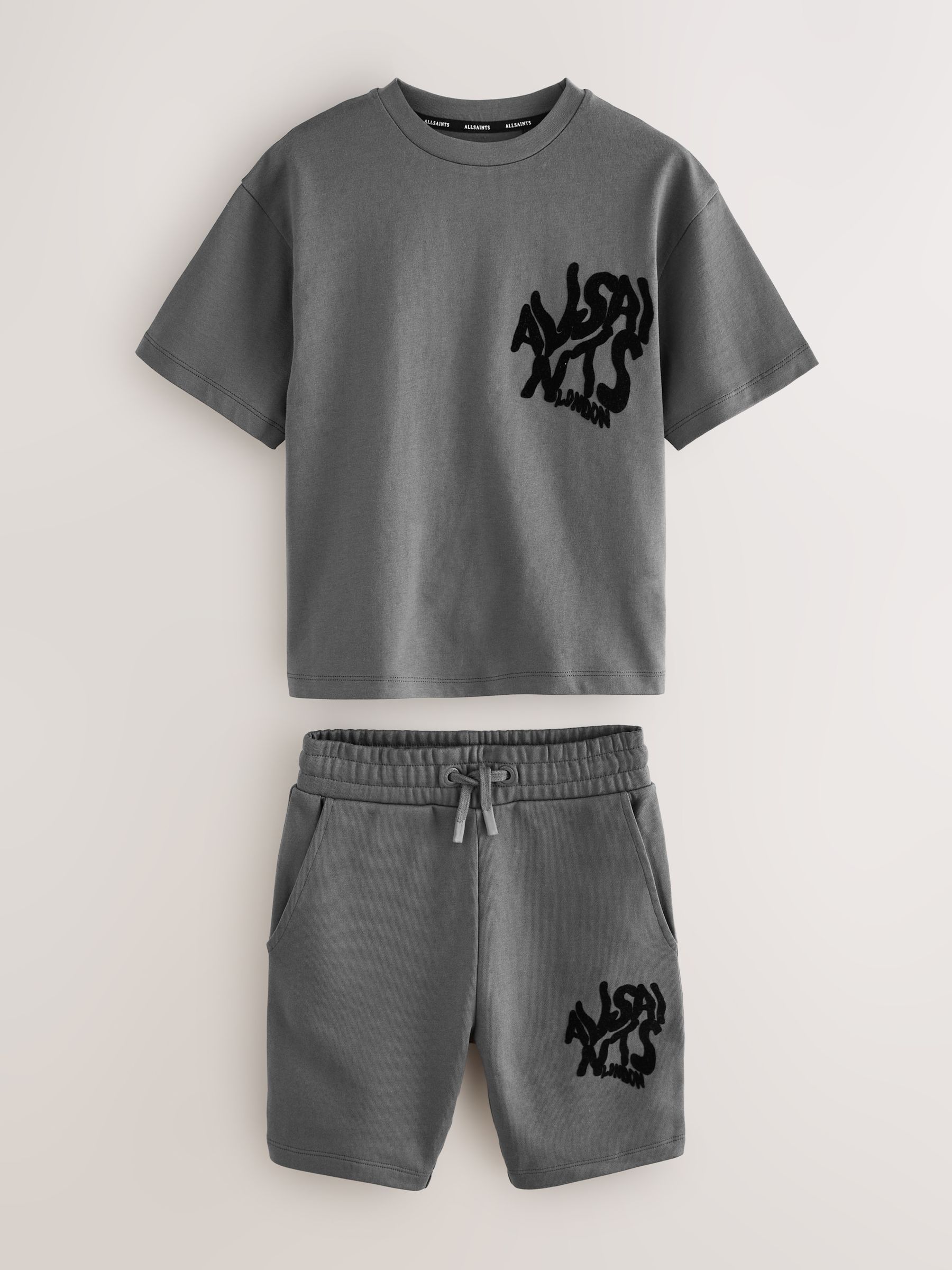 Buy smALLSAINTS Charcoal Grey/Flocked Orlando T-Shirt and Sweat