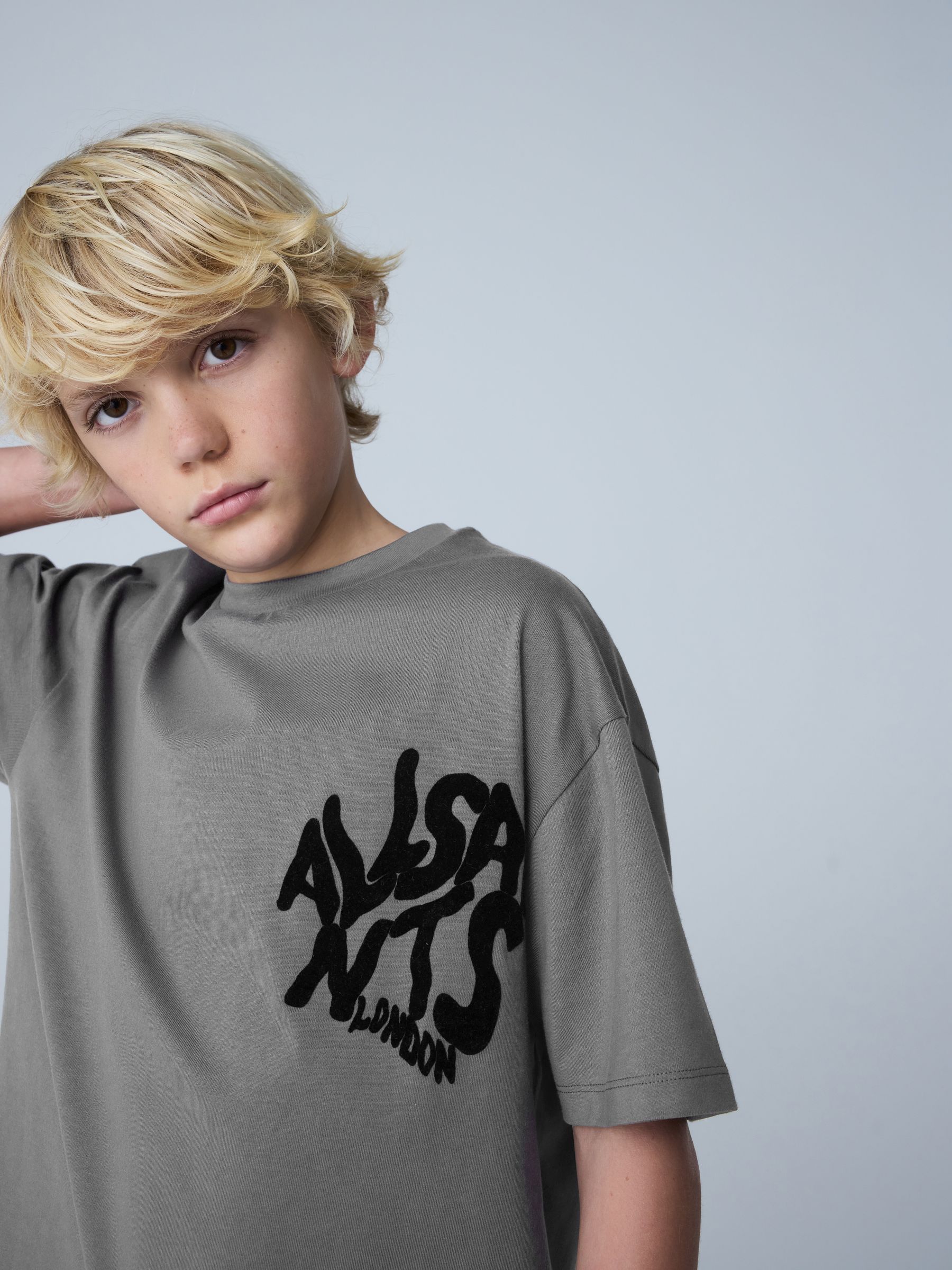 Buy smALLSAINTS Charcoal Grey/Flocked Orlando T-Shirt and Sweat