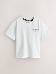 smALLSAINTS White/Grey Oversized Underground Crew Neck Cotton T-Shirt - Image 5 of 8