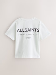 smALLSAINTS White/Grey Oversized Underground Crew Neck Cotton T-Shirt - Image 6 of 8