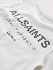 smALLSAINTS White/Grey Oversized Underground Crew Neck Cotton T-Shirt - Image 8 of 8