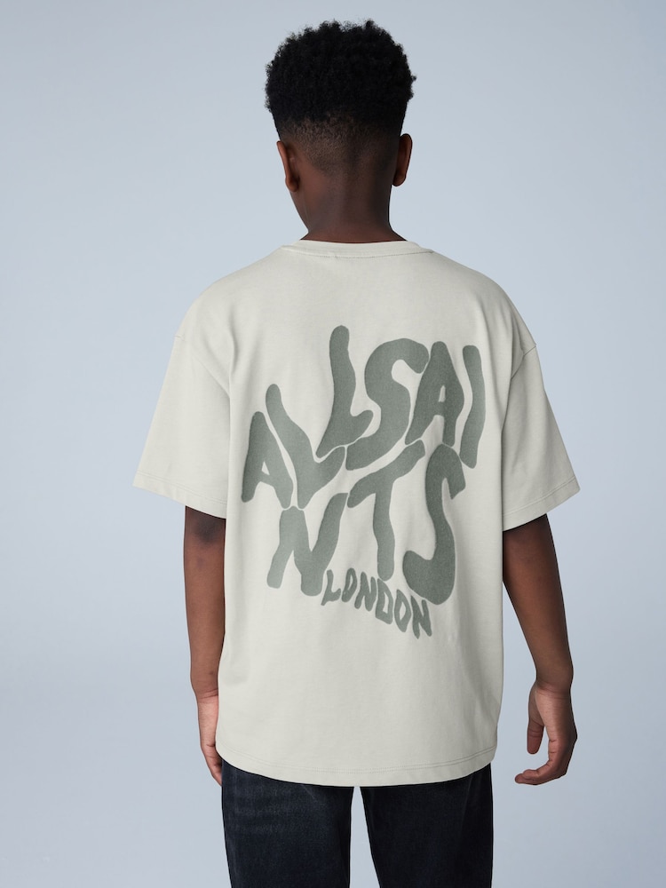 smALLSAINTS Grey/Flocked Oversized Orlando Logo Crew T-Shirt - Image 2 of 7 smALLSAINTS Grey/Flocked Oversized Orlando Logo Crew T-Shirt - Image 2 of 7