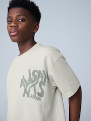 Grey/Flocked - Camiseta oversize de cuello redondo con logo Orlando de smALLSAINTS - Imagen 3 de 7