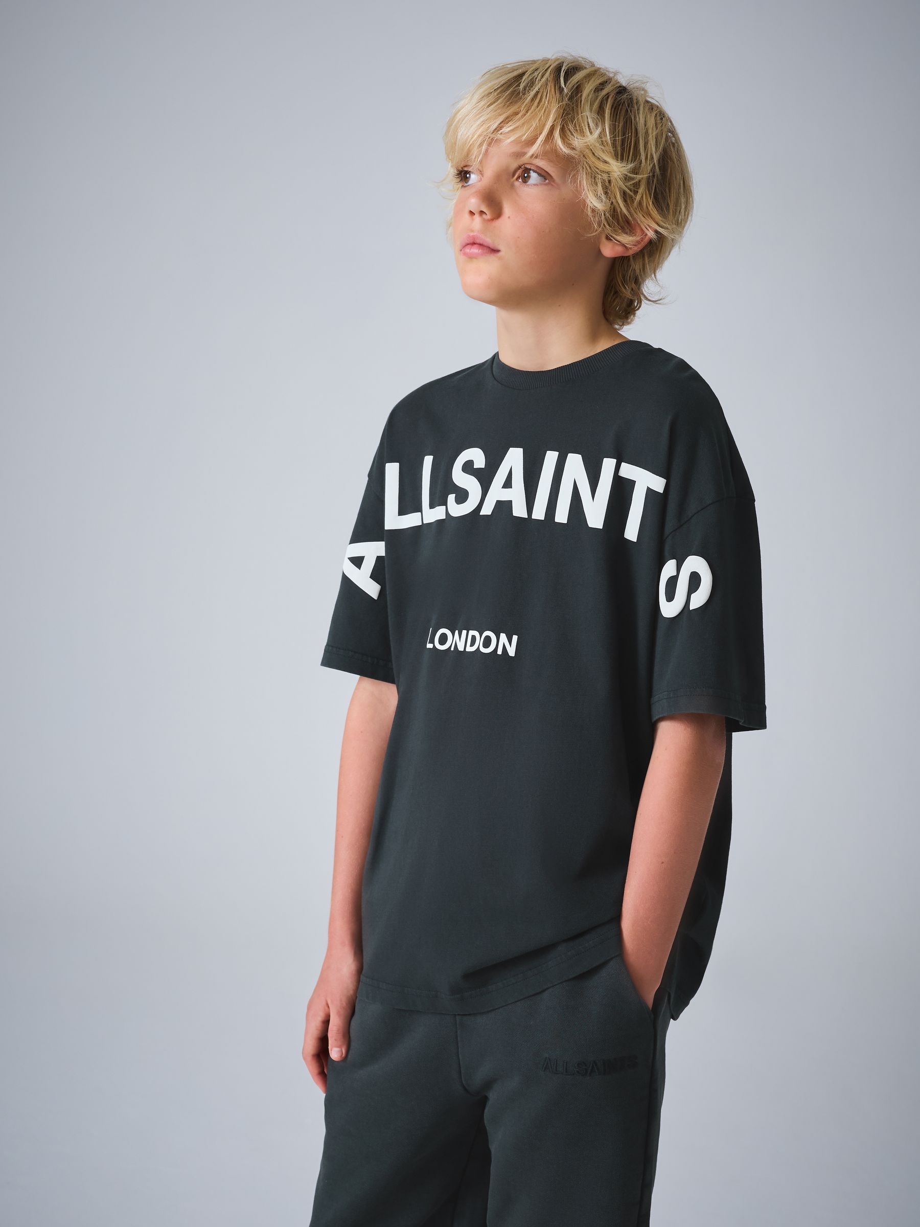 Buy smALLSAINTS Black Biggy Oversized T-Shirt and Sweat Shorts Set