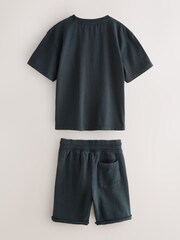 smALLSAINTS Black Biggy Oversized T-Shirt and Sweat Short Set - Image 2 of 7