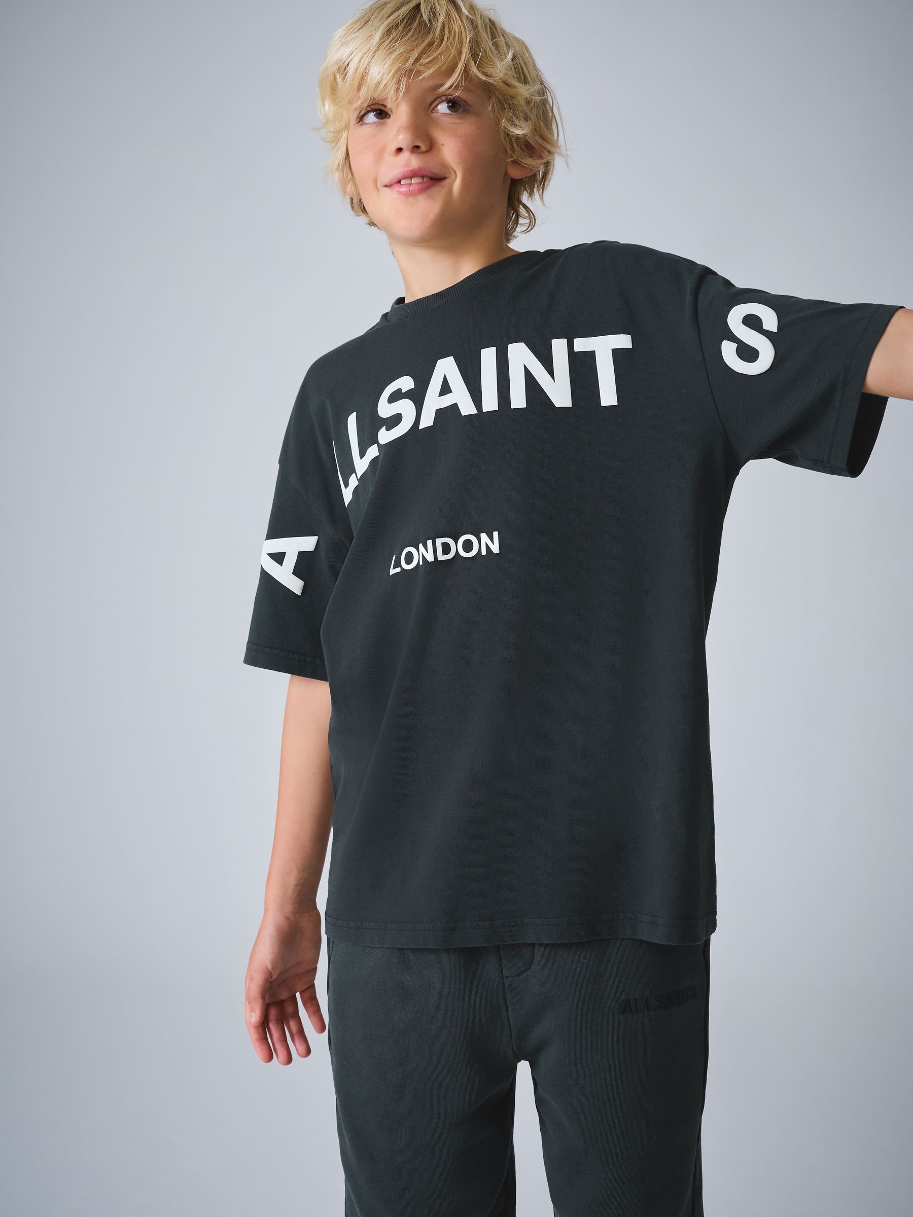 Buy smALLSAINTS Black Biggy Oversized T-Shirt and Sweat Shorts Set