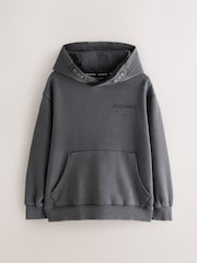 smALLSAINTS Charcoal Grey Corded Oversized Underground Pullover Hoodie - Image 8 of 13
