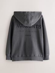 smALLSAINTS Charcoal Grey Corded Oversized Underground Pullover Hoodie - Image 9 of 13