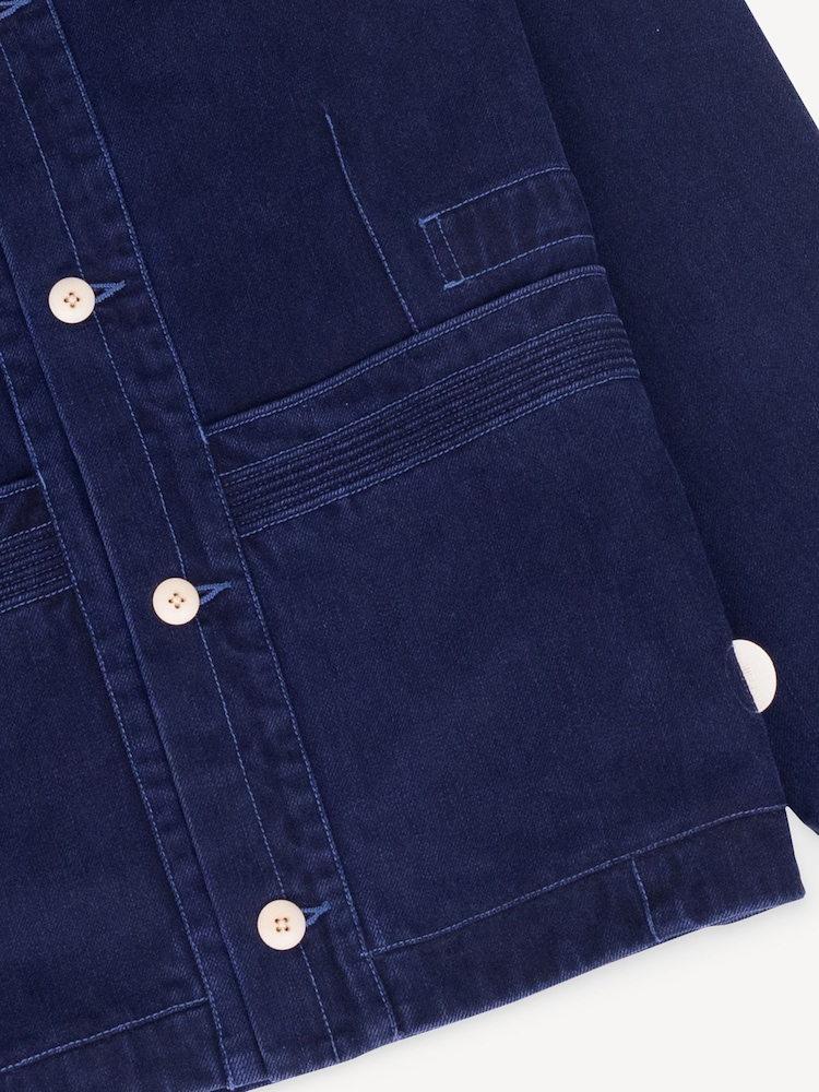 Folk Blue Slub Anniversary Chore Jacket - Image 4 of 4