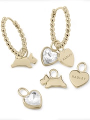 Radley 18ct Gold Tone Bobble Hoop Earrings and Charm Set - Image 1 of 3