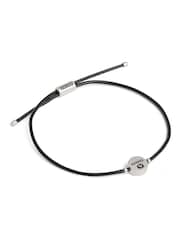 COACH Silver Tone Mens Signature Rexy Leather Slider Bracelet - Image 1 of 3
