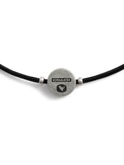 COACH Silver Tone Mens Signature Rexy Leather Slider Bracelet - Image 3 of 3